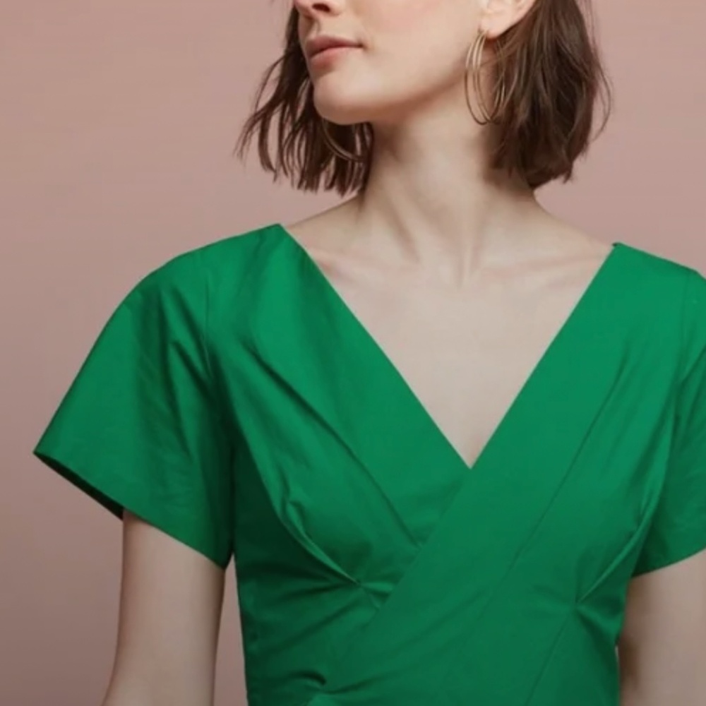 Maeve Anthropologie Seamed Poplin Oragami Dress